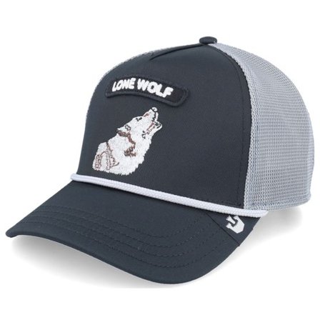 Goorin Bros. - Svart trucker Keps - Gb2 Wolf The Rocker Relaxed Black/Grey A-Frame Trucker @ Hatstore