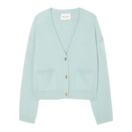 Marc O'Polo, Cropped V-neck oversized cardigan Niebieski, Kobieta, Rozmiar: M