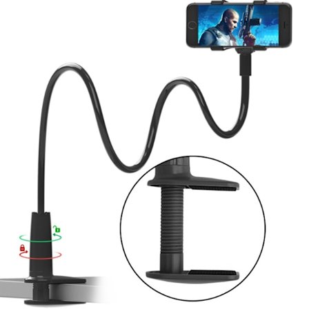 360 Graders Mobiltelefonholder Stativ Bærbar Fleksibel Doven Seng Skrivebord Beslag