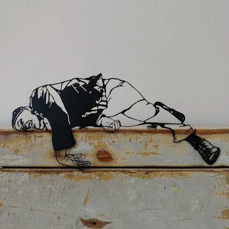 Metalfigur pynt Hylde Metalkunst 2D Indflytningsgave Hjemme- eller kontorindretningsfigur Metaldekoration Moderne kunst