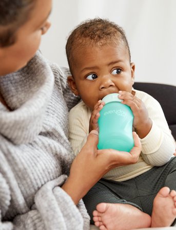 Everyday Baby Glass Baby Bottle Healthy + Mint Green 150Ml - Green - 150 ml