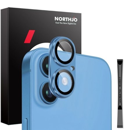 NORTHJO iPhone 16/16 Plus Camera Lens Protector Metal Glass - Blue