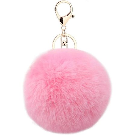 Pompoms Nyckelringar, Plyschväska Charms, Fluffy Pompom Bag Charms, - on stock