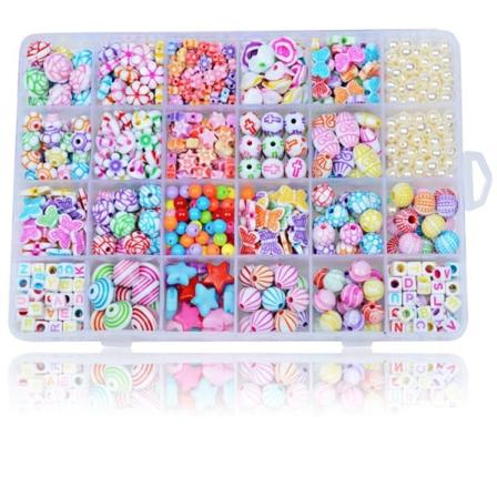 DIY - Perleboks - Akrylperler - Mix - 500 stk - Smykkelaging - Perfet multicolor