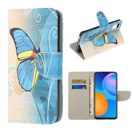 wonderland Samsung Galaxy A72 5G flip etui - blå sommerfugl Blue