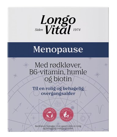 Longo Vital Menopause med rødkløver, B6-vitamin , humle og biotin 60 stk, Helse & Madvarer, Kosttilskud Til Kvinder, Overgangsalder