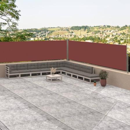 Vidaxl Infällbar Sidomarkis Brun 117x1000 Cm Brun