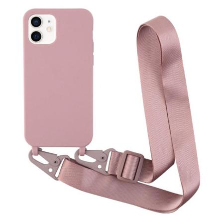 Ohut TPU-kotelo, jossa on mattapintainen ja säädettävä hihna tummanvihreä - Syvä Vaaleanpunainen Pink