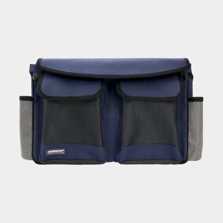 Sac de filière / sac à drisses Robship Rope Bag Mesh Pocket Navyline Large, acrylique protégé UV, 48 x 32 x 10 cm, bleu marine + bouchons de fixation