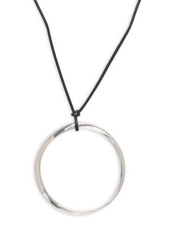 Mango Hoop Pendant Necklace - Silver - ONE SIZE
