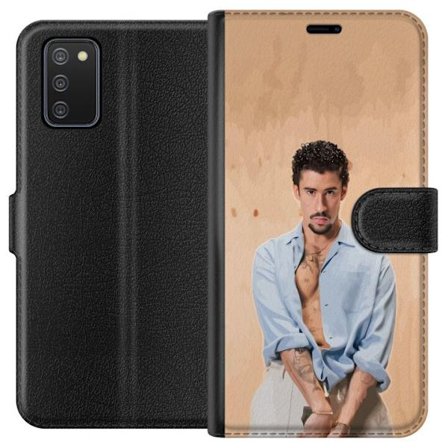 Kompatibelt Lommeboketui til Samsung Galaxy A02s Bad Bunny Super Bowl-inspirert grafikk med NFL-trofé og San Francisco-bro i sportdesign