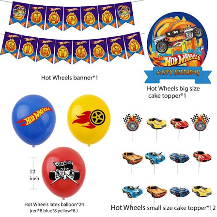 Hot Wheels Bil Tema Fødselsdagsdekorationer Drenge Fødselsdag #1