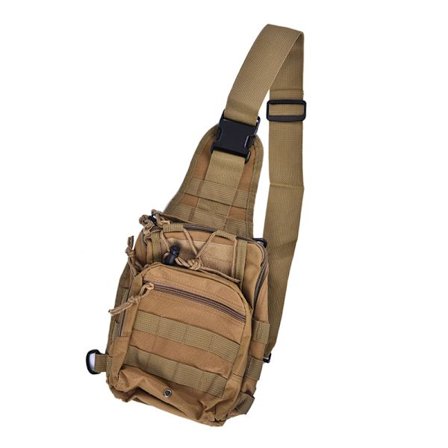Herr Ryggsäck Molle Tactical Sling Chest Bag Assault Pack Messen Khaki