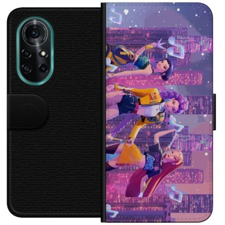 Yhteensopiva Lompakkokotelo Huawei Huawei nova 8 Pro Tulevaisuutta ennakoiva K-Pop Demon Hunters tyttöryhmän kuvitus neonkaupungin popkulttuuriestet