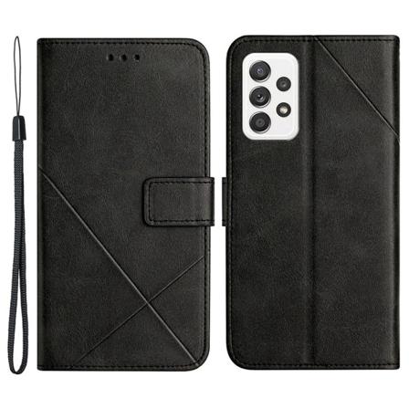 SKALO Samsung A23 5G Kohokuvioitu PU Nahka Lompakkokotelo - Must Black