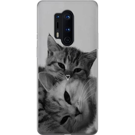 Kompatibelt Mobilskal till OnePlus OnePlus 8 Pro Katt Hjärta