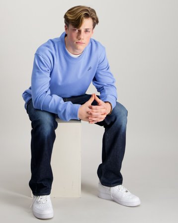 MAGGIORE Double Knit Crew Neck Blau Pullover Jungen - Kids Brand Store