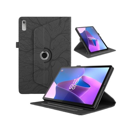 Beskyttelsesdeksel til Lenovo Tab P12 12.7 tommer 2023, 360 graders rotasjon, svart