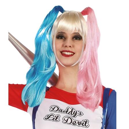 Bad Girl Harley Quinn Peruk med Lugg multifärg one size
