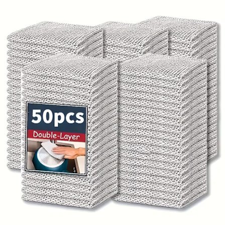 Moderne køkkenskrubbere i rustfrit stål, 20/50 stk. genanvendelige, ridsefrie metalskuresvampe til gryder, pander og tallerkener