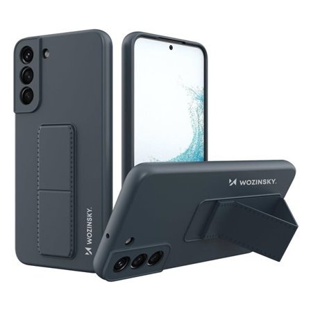 Wozinsky Kickstand Case silikon etui med stativ for Samsung Galaxy S22 + marineblå