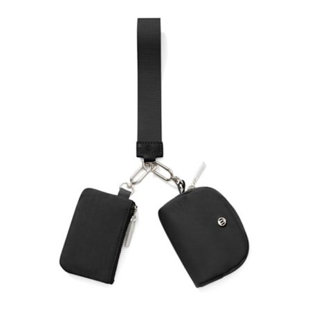 Lynlås Rundt Dobbelt Lomme Armbåndstaske Bærbar Armbåndspung Aftagelig Møntlomme til Kvinder, Sort