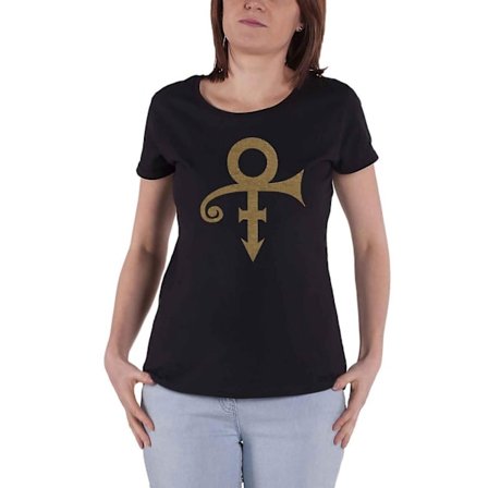 Prince Dam/Kvinnor Symbol T-Shirt M Svart