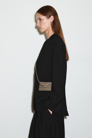 COS Frauen Kartenetui Aus Leder In Krokodiloptik in Beige