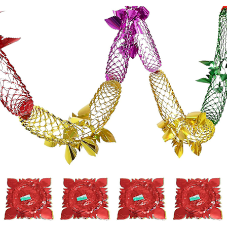 20 st julgransgirlang i folie, juldekorationer för tak, festliga hängande virveldekorationer