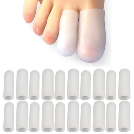 20 stk tåbeskyttere, tåhette og beskyttelse, gel tåbeskyttere, beskytt tåen mot gnagsår og andre smertefulle tåproblemer