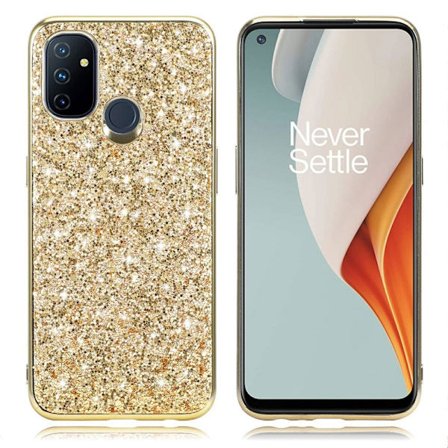 Glitter OnePlus Nord N100 Etui - Guld