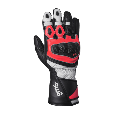 Mănuși Moto GMS GR-1 SF negru/alb/roșu 3XL