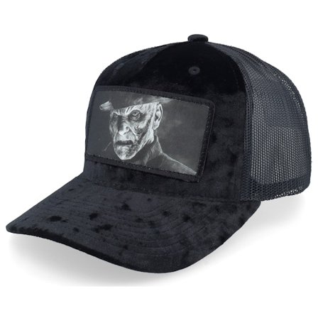 Scenes - Svart trucker Caps - Killer Freddy Velvet Black/Black A-frame Trucker @ Hatstore