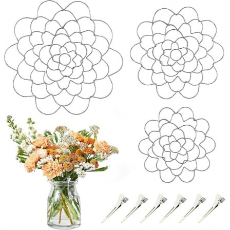 Blomsterarrangement Holder, 3 stk. Genanvendelig Blomstergitter Blomsterfrø Wire Arranger Twist til Vase, Blomsterstilbuketter Plantefiksering