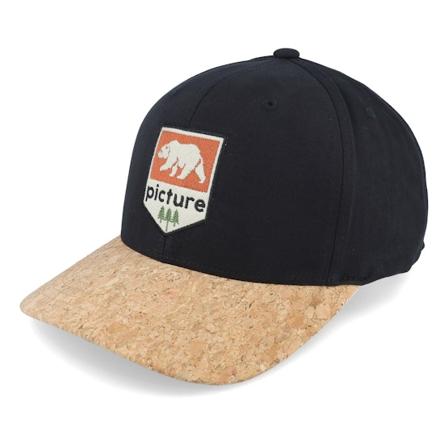 Picture - Wakopa Bb Cap A Black/Cork Adjustable Adjustable Black Cap - @ Hatstore