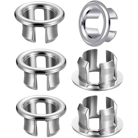 6 stk. Avløpsring Hull Overløpsdeksel Rundt Vask Overløp