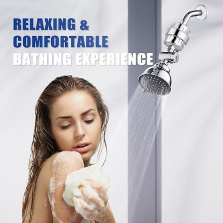 20-stegs duschfilter för hårt vatten - Tar bort klor och fluor med 2 utbytespatroner, förbättrar hud och hår