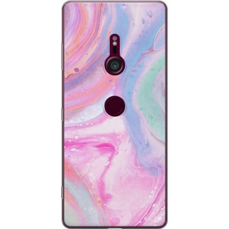 Kompatibelt Mobildeksel til Sony Sony Xperia XZ3 Abstrakt pastellfarget marmor kunst med flytende akryl effekt i rosa, blått og grønt for moderne in