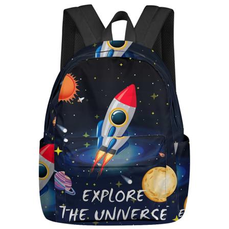 Yttre rymden Tecknad Söt rymdskepp Rocket Ryggsäckar Anpassade Student Skolväskor Laptop Ryggsäck Män Kvinnor Kvinnliga Resor style 10