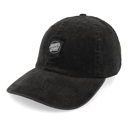 Santa Cruz - Zwart unconstructed Cap - Opus Dot Label Cap Black Dad Cap @ Hatstore