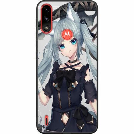 Motorola Moto E7i Power Svart Skal Catgirl