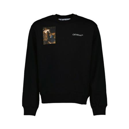Off White, Sweatshirt Caravaggio Lute Czarny, Mężczyzna, Rozmiar: M