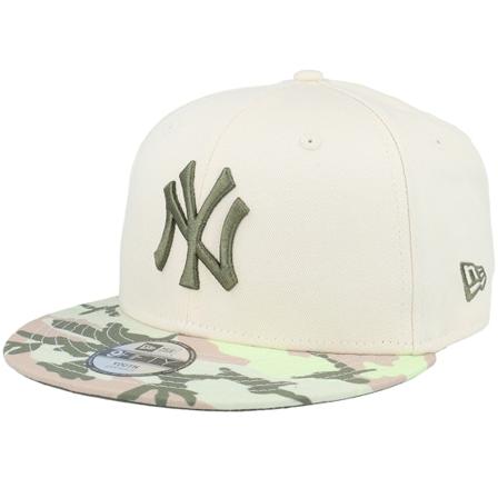 New Era - MLB Beige snapback Cap - Kids New York Yankees Contrast 9FIFTY Light Terracotta/Olive Camo Snapback @ Hatstore
