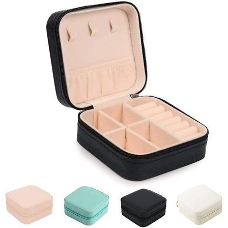Small Jewelry Box, Portable Jewelry Organizer PU Leather Mini Travel Jewelry Storage Case for Rings Earrings Necklaces Bracelets Jewelry for Women