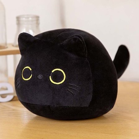 Black Cat Plyschleksaker Cat Plyschdocka SVART 25CM