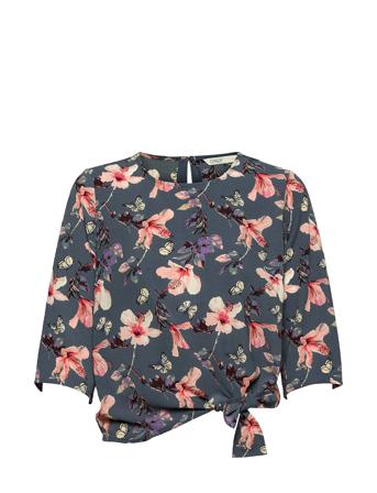 Onlnova Lux 3/4 Knot Top Aop Wvn 3 Blue ONLY