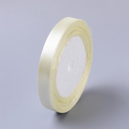 1 rull (25yard=22,89 mt.) Lys Beige satengbånd 12 mm.