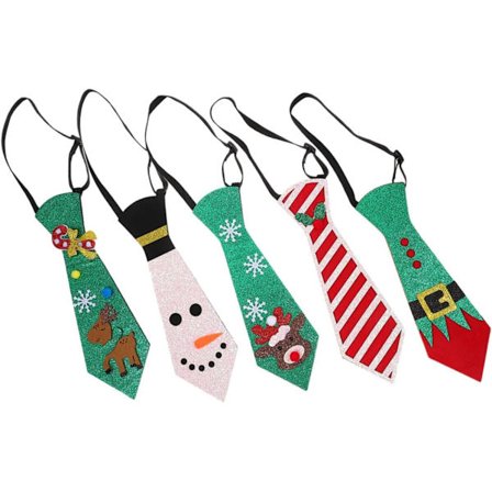 5 stk. Jule slips til drenge, jule butterfly, snefnug slips