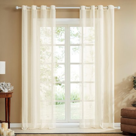 Gardiner halvtransparenta korta med öljetter i linnelook butiker gardiner sjalar gula 1*1.3m set om 2