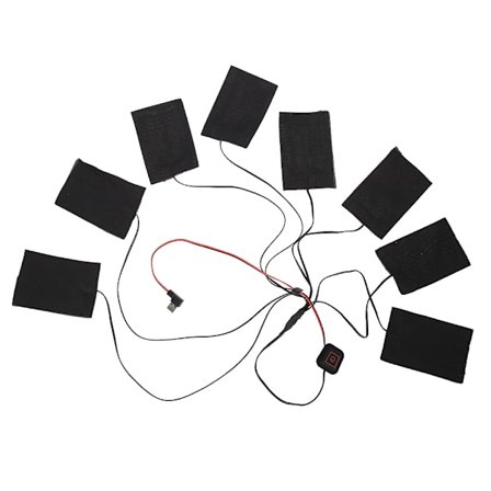 Vinter Oppvarmet Jakke Vest Metallfiber Varmeputer Elektrisk Varmtøy 8-i-1 Kit